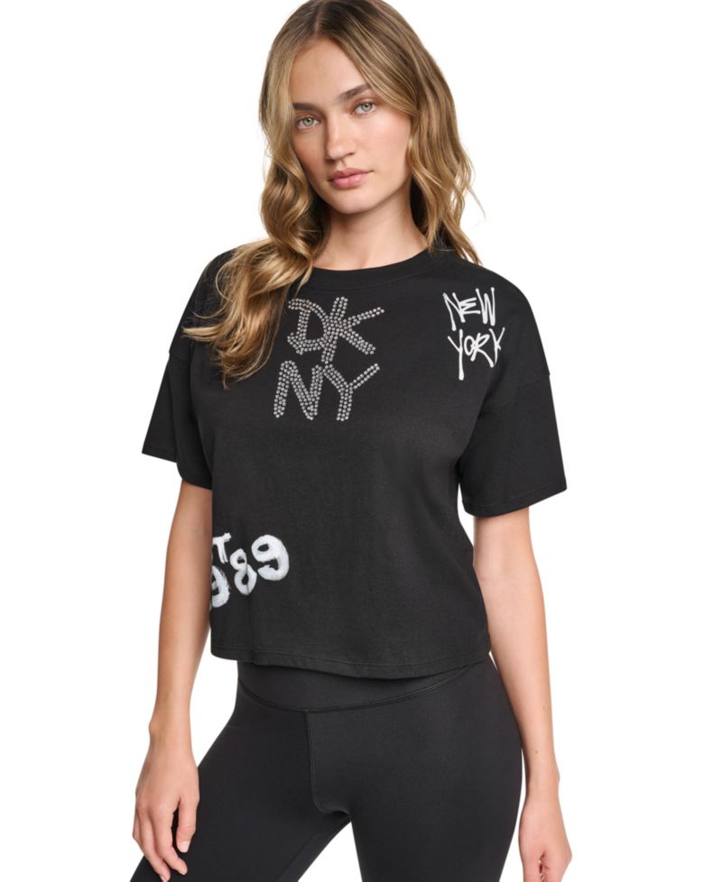 Women's Graffiti Logo Cropped Graphic T-Shirt