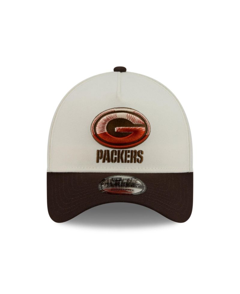 Men's Cream/Brown Green Bay Packers Pumpkin Spice A-Frame 9FORTY Adjustable Hat