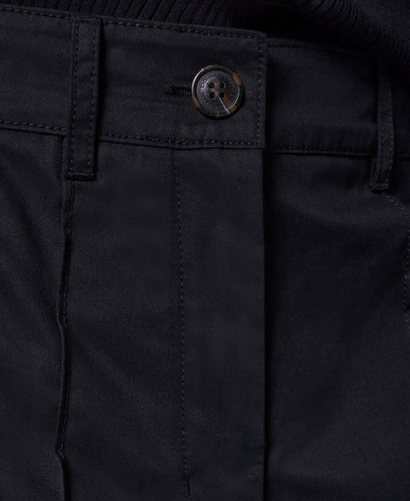 Women's Cotton Twill Wide-Leg Mid-Rise Pants,