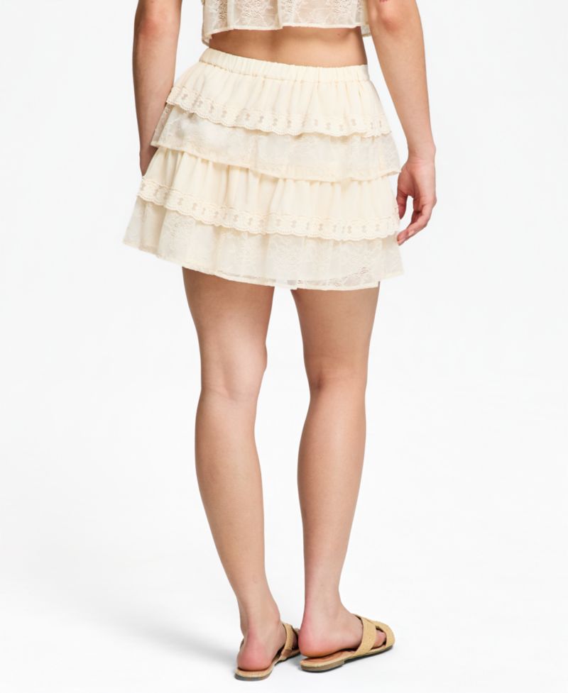 Women's Chiffon Lace Mini Skirt