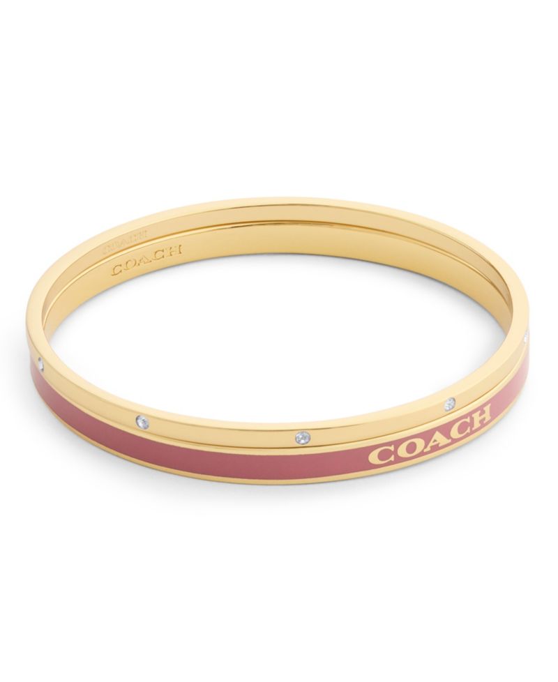 Faux-Stone Signature Logo Enamel Stone Duo Bangle Bracelet