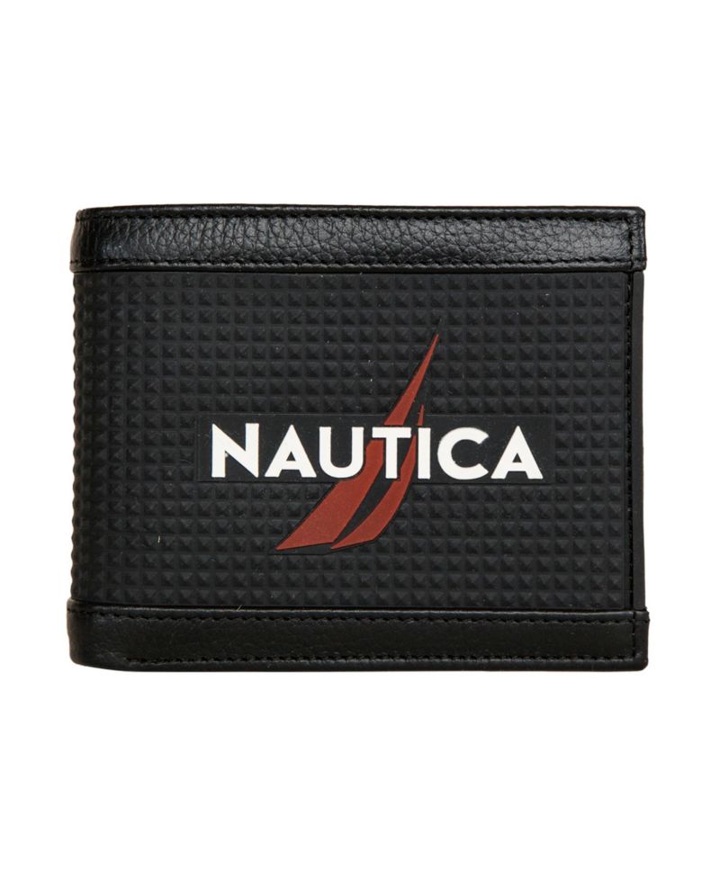 Men's Logo Rubber Leather Bifold Wallet