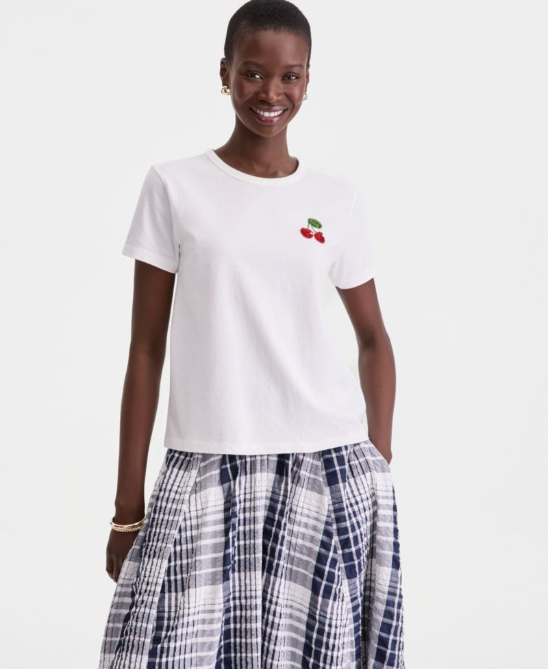 Women's Beaded Cherry Everyday T-Shirt