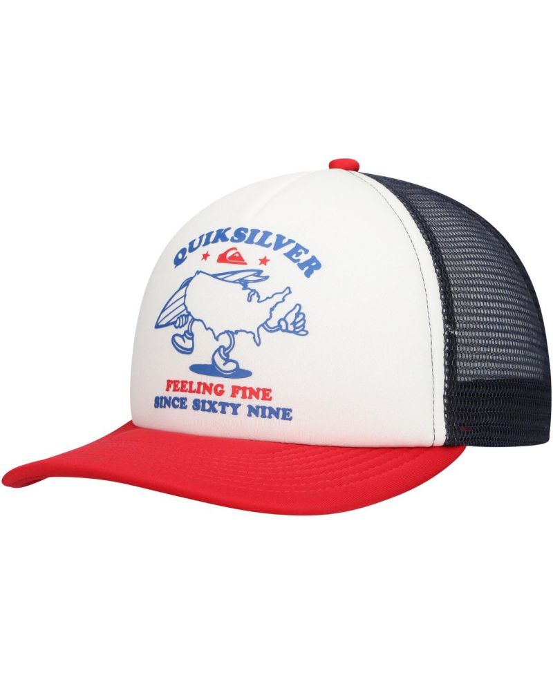 Men's White/Red Coop Trucker Adjustable Hat