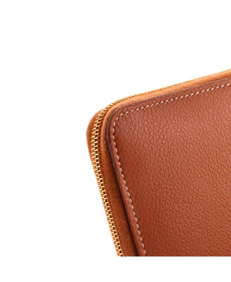 Pre-Owned HERMES Zipengo II Chaine d'Ancre Zip Wallet Leather