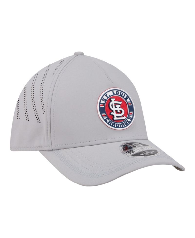 Men's Gray St. Louis Cardinals Patch 39THIRTY A-Frame M-Crown Perforated Flex Hat