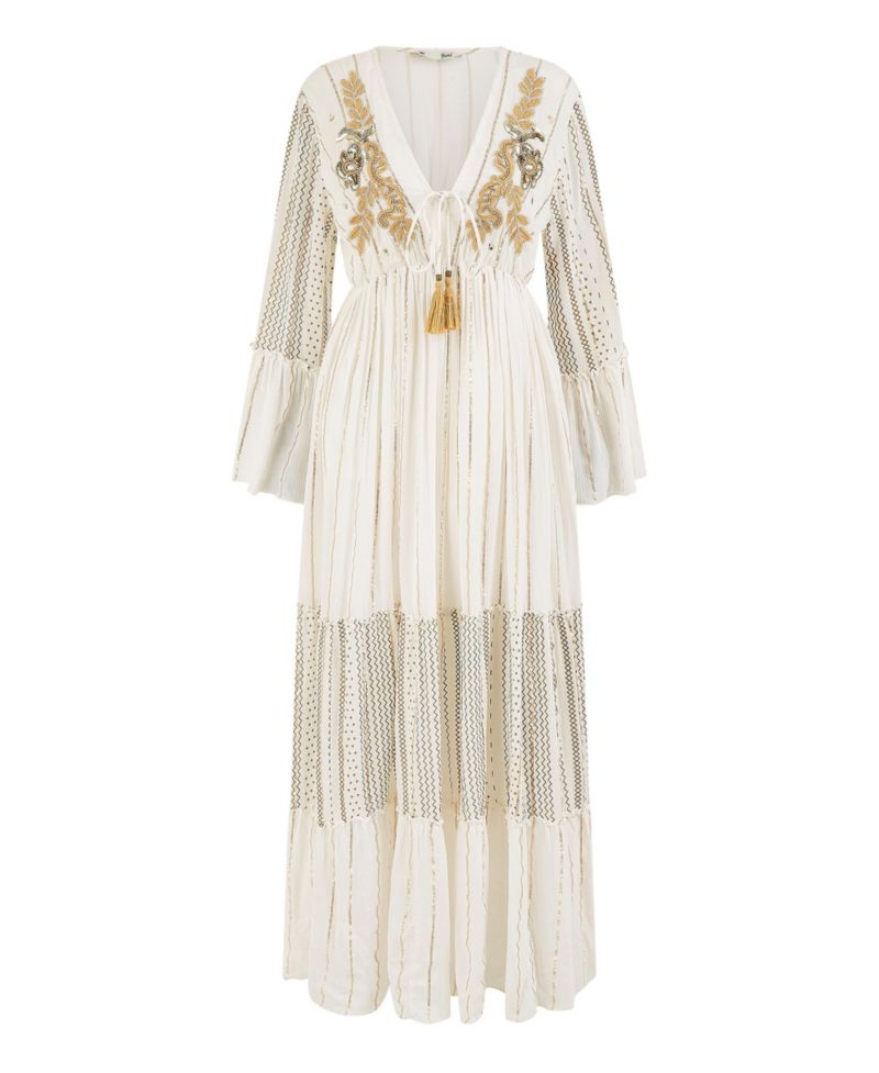 Women's Metallic Embellished Maxi Dress