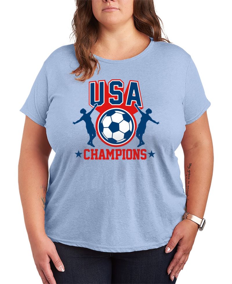 Plus Size USA Soccer Champions Graphic T-Shirt