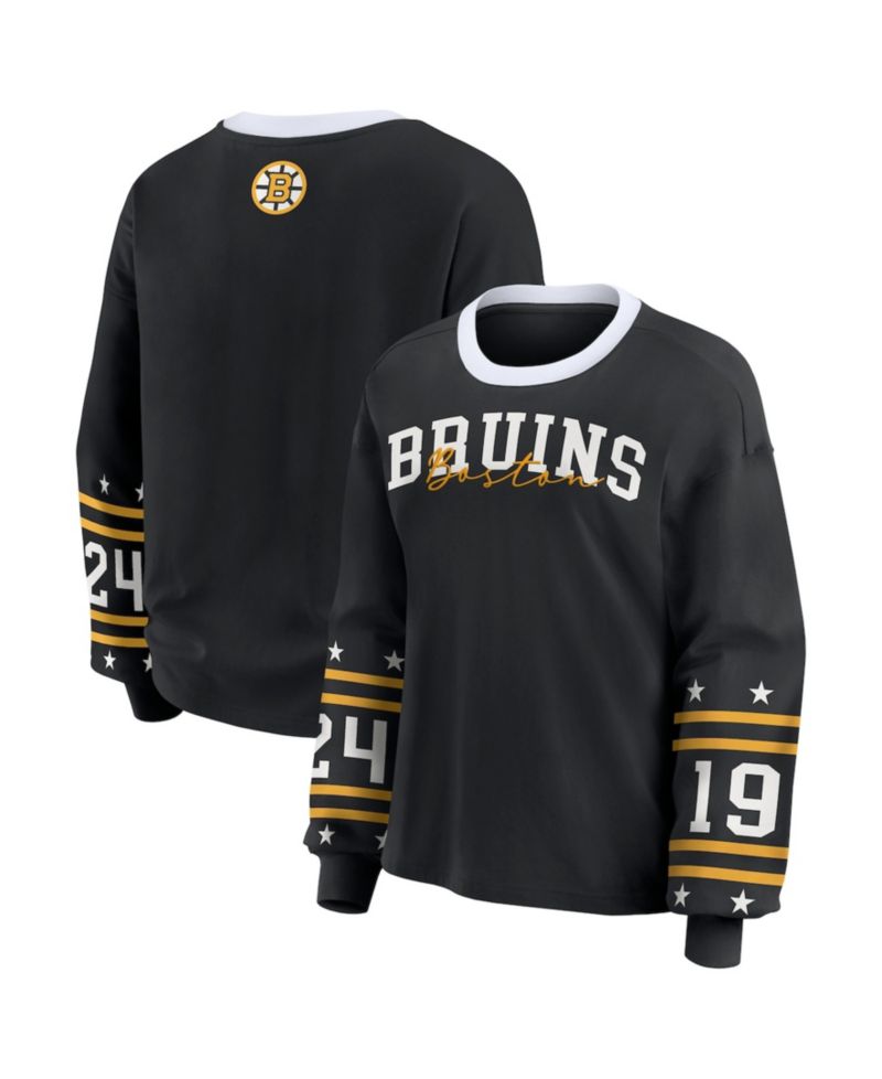 Women's Black Boston Bruins Long-Sleeve Sport T-Shirt