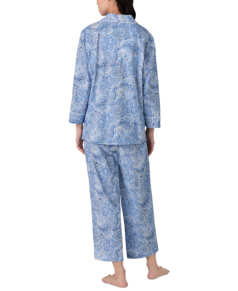 Plus Size Button-Front Top and Pants Pajama Set