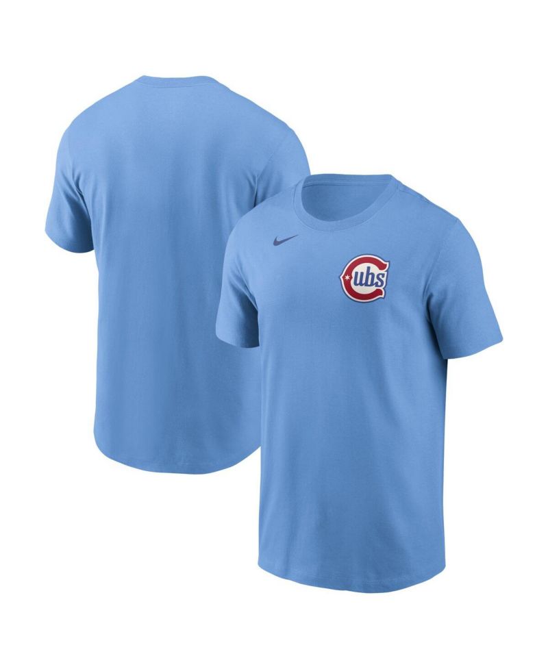 Men's Baby Blue Chicago Cubs Alternate Wordmark T-Shirt
