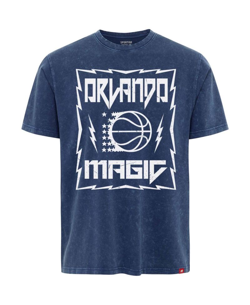 Men's and Women's Blue Orlando Magic Rock Roll Collection Angus Premium Mineral Wash T-Shirt