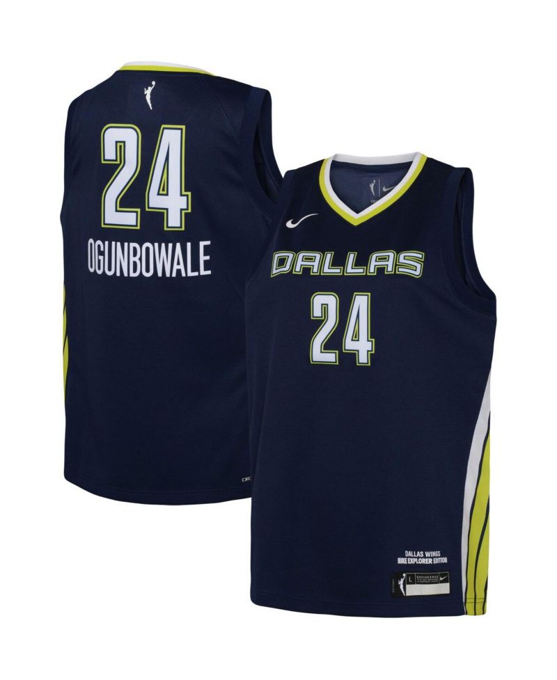 Big Boys and Girls Arike Ogunbowale Navy Dallas Wings 2021 Explorer Edition Victory Player Jersey