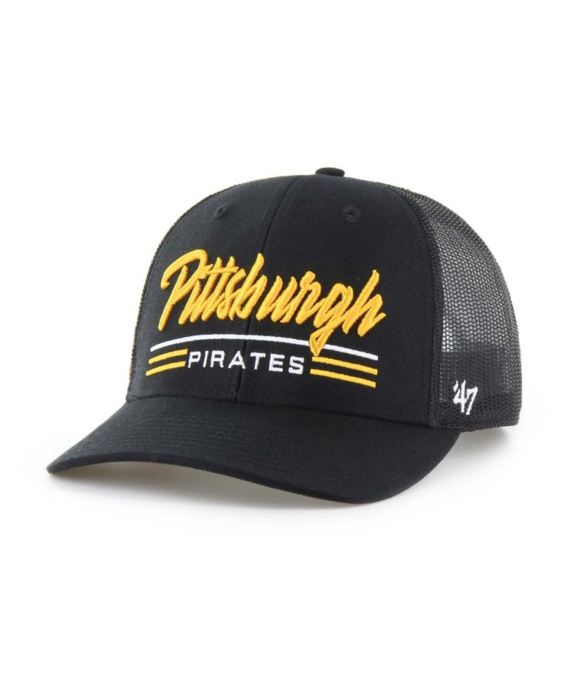 Men's Black Pittsburgh Pirates Garner Trucker Adjustable Hat