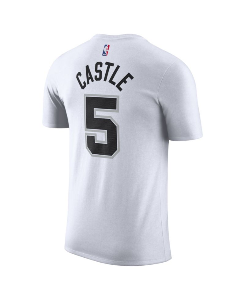 Men's and Women's Stephon Castle White San Antonio Spurs Name & Number T-Shirt
