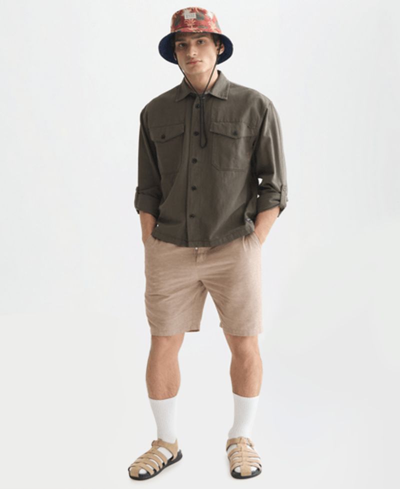 Men's Regular-Fit Linen-Blend Shorts