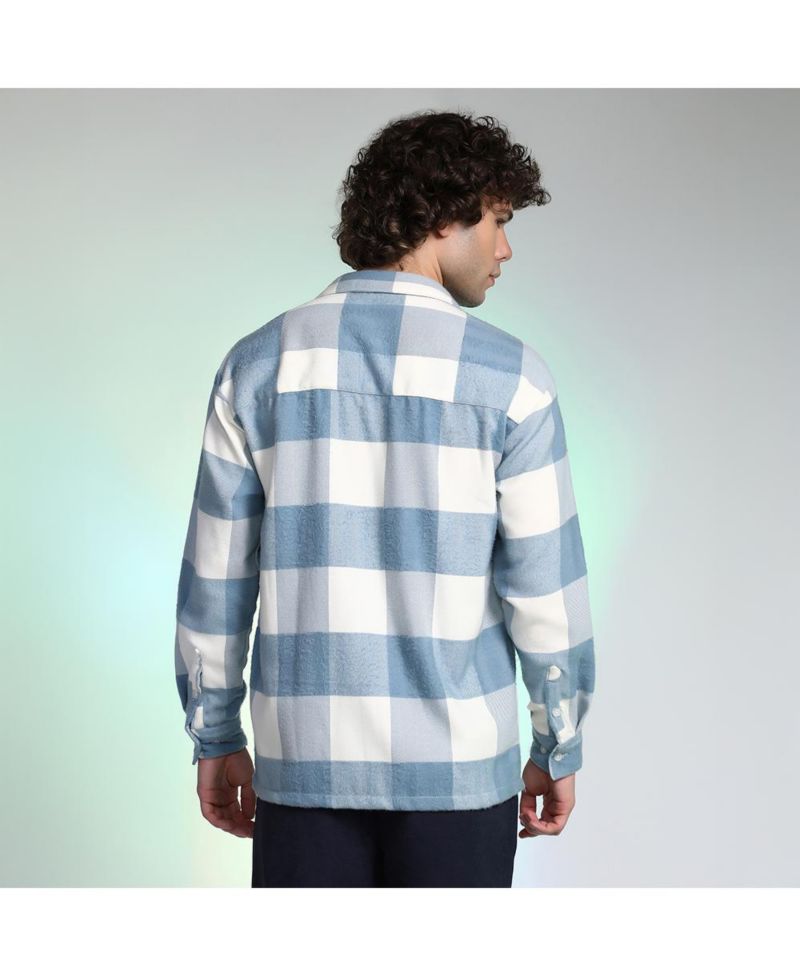 Men's Powder Blue Buffalo Utility Shacket
