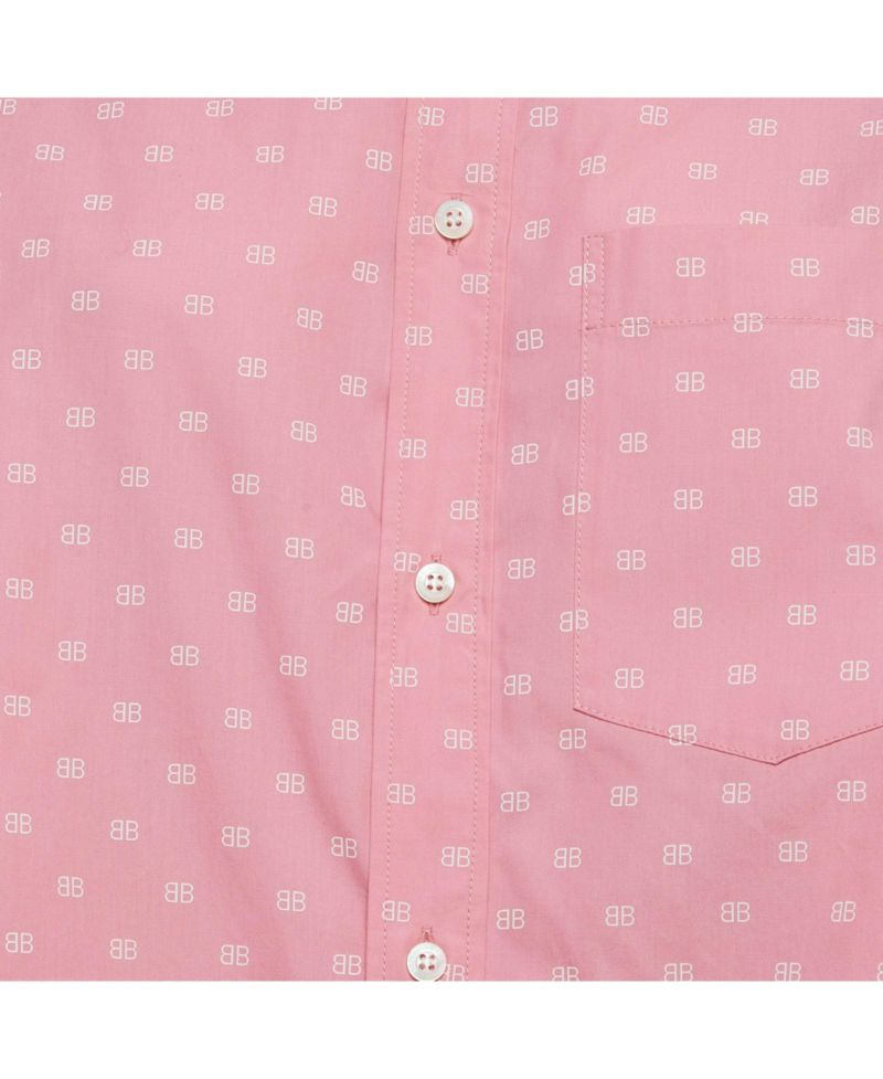 Women's Monogram Print Oversized Cotton Shirt