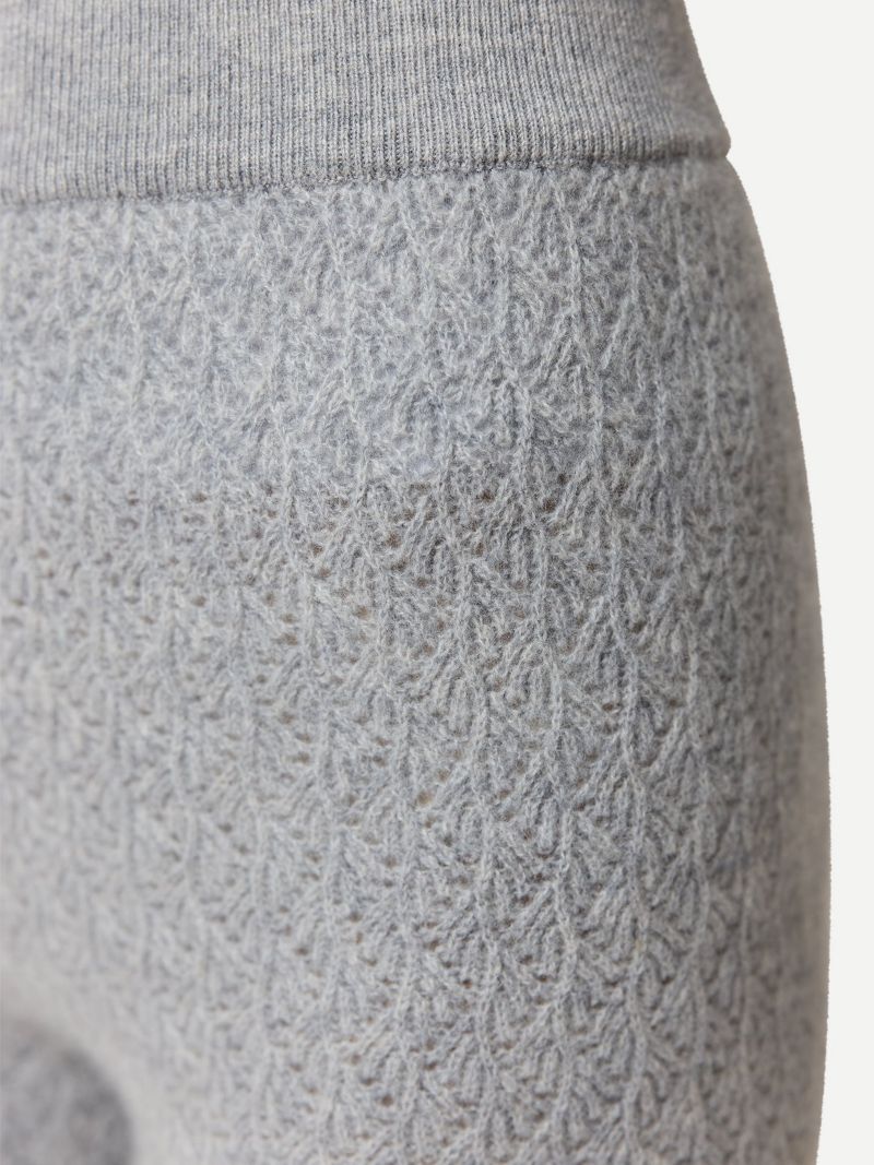 Women's Wide-Leg Ajour Knit Cashmere Pants