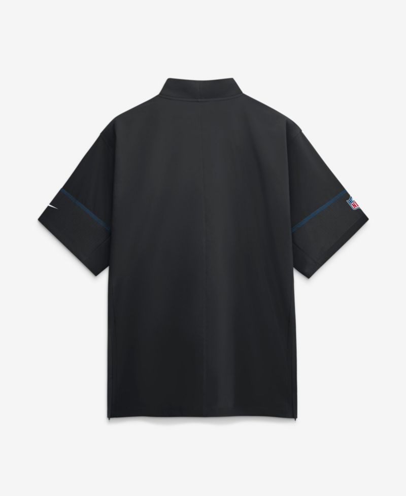 Men's Black Detroit Lions Sideline Short Sleeve Quarter-Zip Coaches Jacket