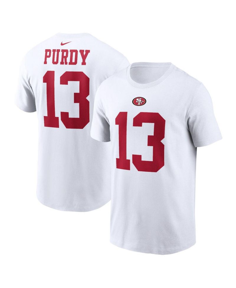 Men's Brock Purdy White San Francisco 49ers Player Name and Number T-shirt
