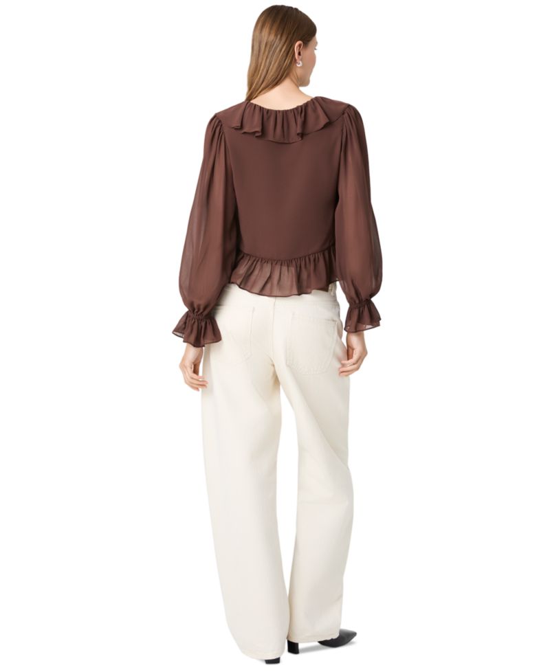 Women's Marina Long-Sleeve V-Neck Tie-Front Blouse