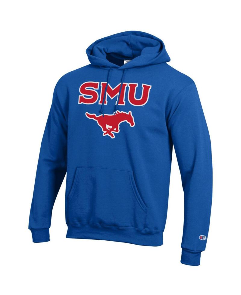 Men's Royal SMU Mustangs Arch Over Logo Pullover Hoodie