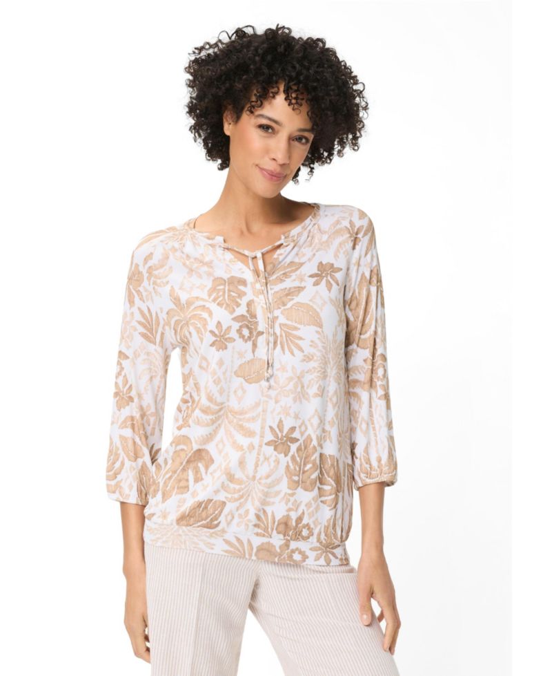 Women's Ornamental Botanic Print Tunic T-Shirt