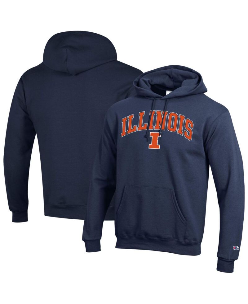 Men's Orange Illinois Fighting Illini Arched Logo Fleece Pullover Hoodie