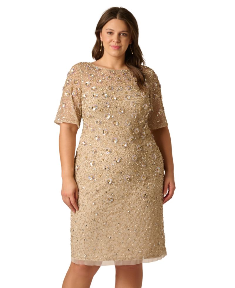 Plus Size Embellished Sheath Dress