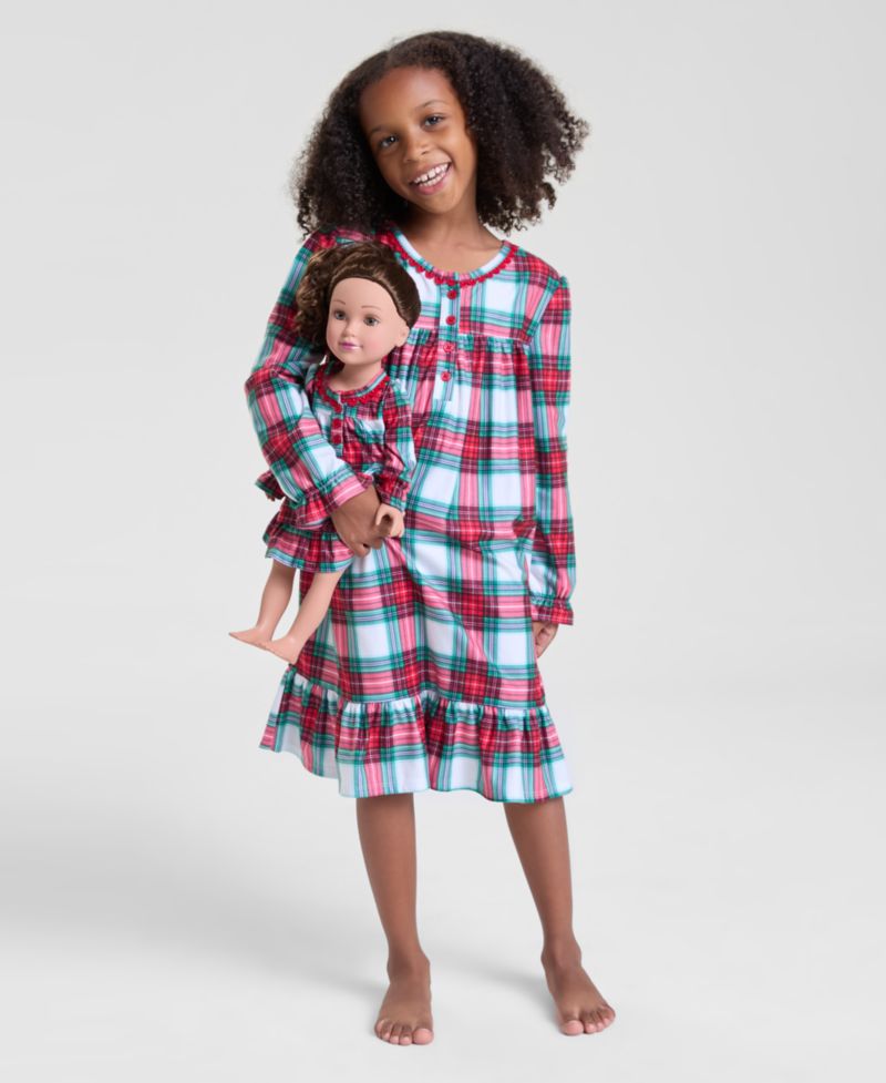 Girls 2T-16 Merry Plaid Nightgown with Doll Dress