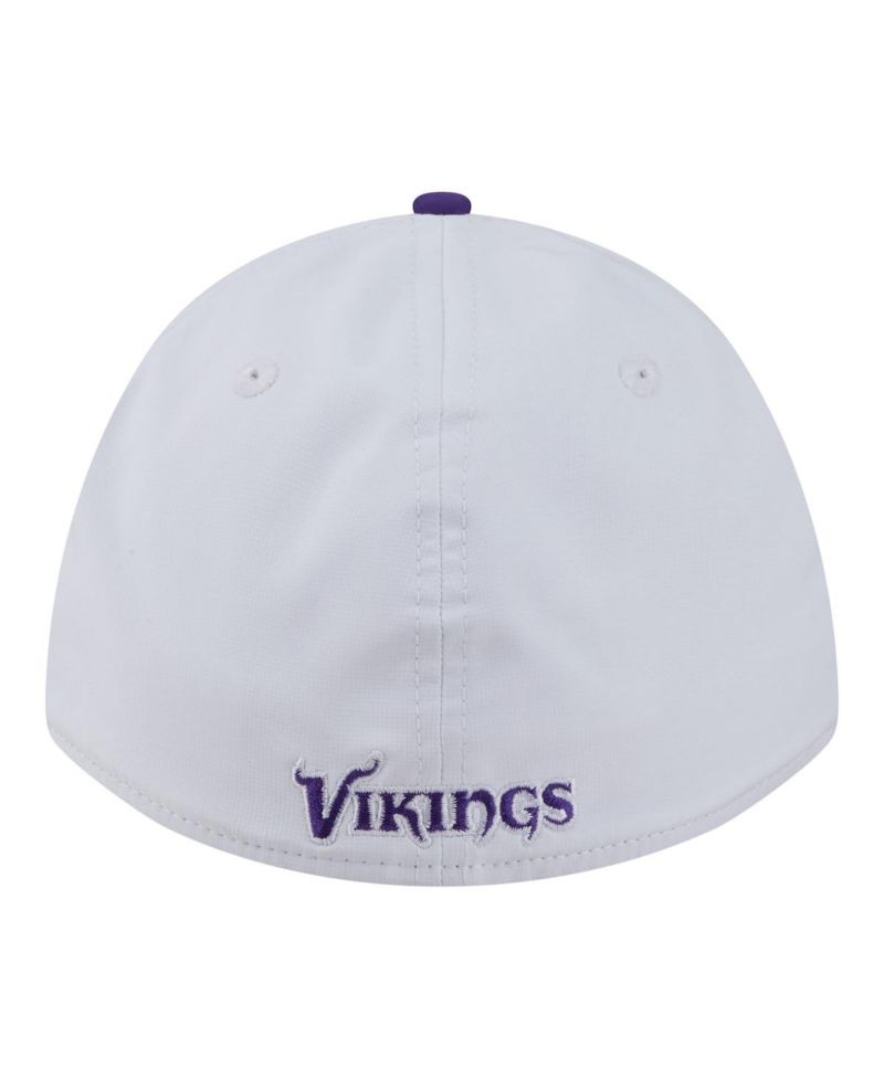 Men's White/Purple Minnesota Vikings Patch 39THIRTY A-Frame M-Crown Perforated Flex Hat
