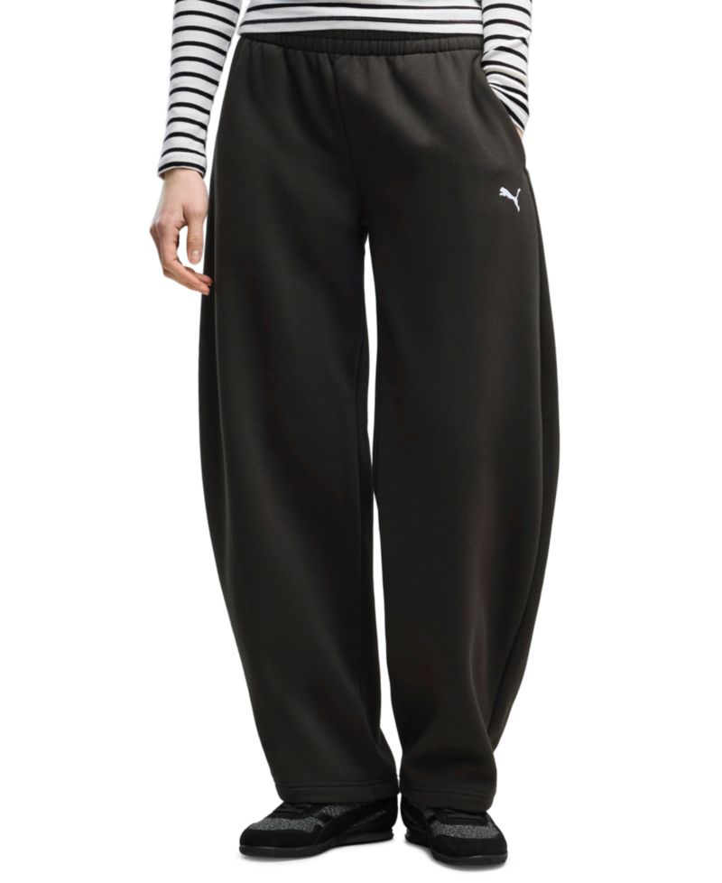 Women's Ess Relaxed Barrel-Leg Fleece Pants