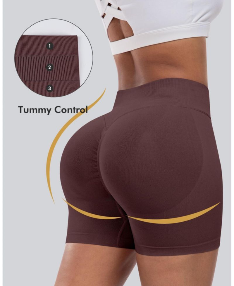 High Waisted Scrunch Workout Shorts Seamless Squat Proof Gym Yoga Shorts