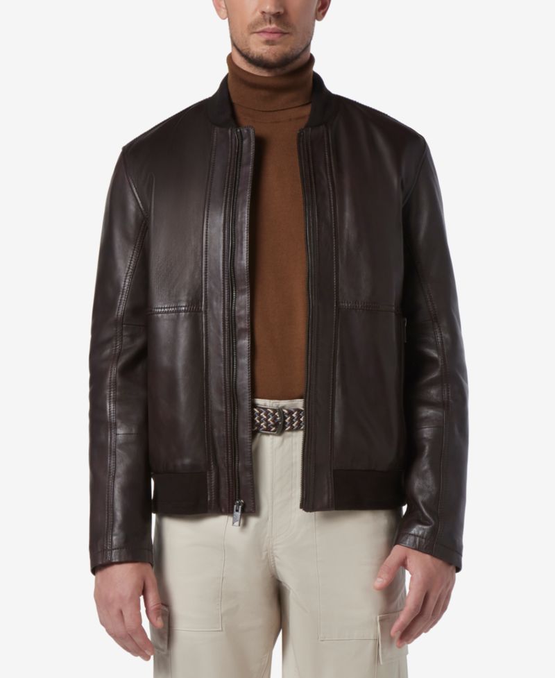 Men's MacNeil Smooth Genuine Leather Bomber Jacket