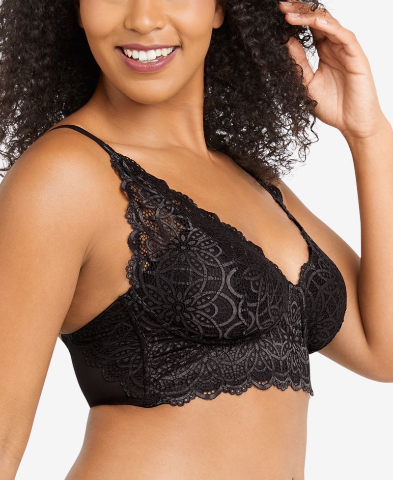 Pure Comfort Lace & Mesh Longline Wireless Bralette DM1188