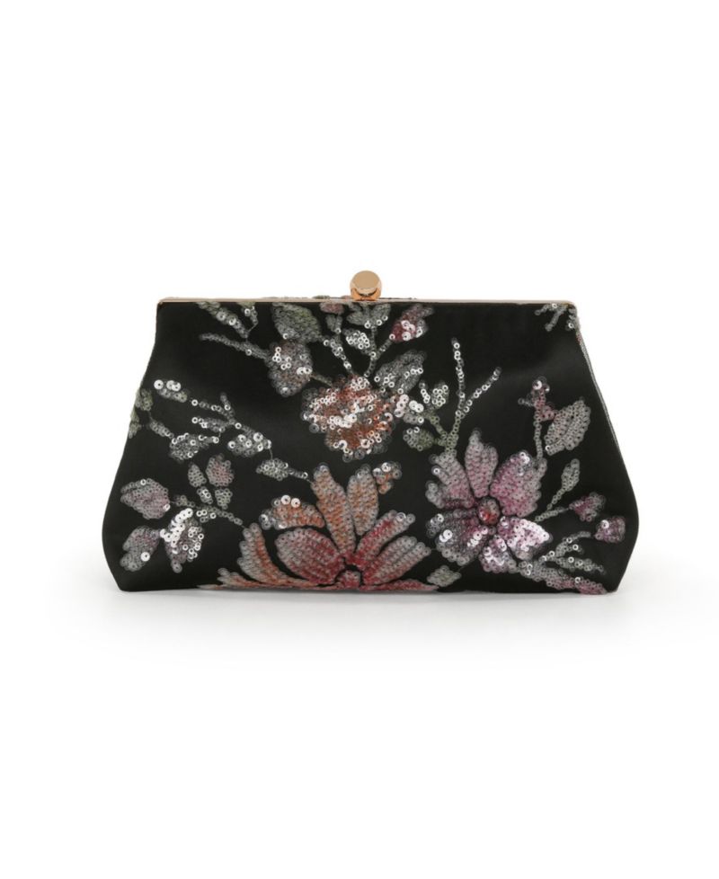 Woman's Lyric Sequin Floral Satin Top Handle