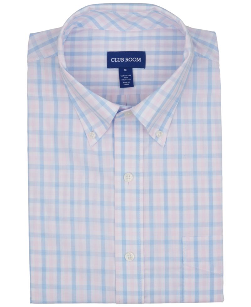 Men's Plaid Short-Sleeve Dress Shirt