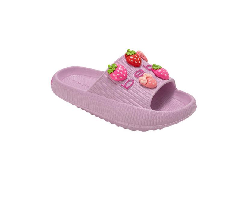 Girls Girls EVA Slide - Lightweight Comfy Slide Sandals with Strawberry Charms