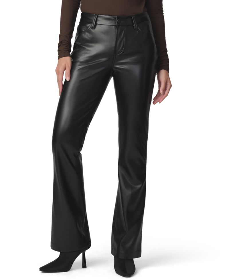 Petite Provocateur High-Rise Bootcut Faux-Leather Pants