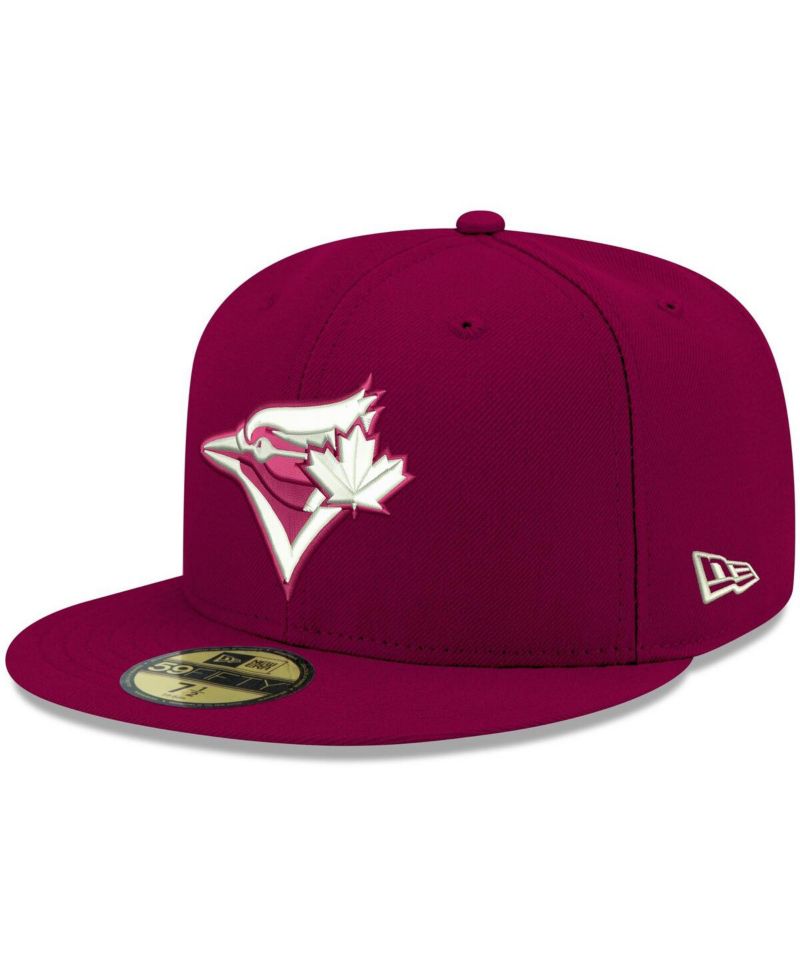 Men's Cardinal Toronto Blue Jays Logo White 59FIFTY Fitted Hat