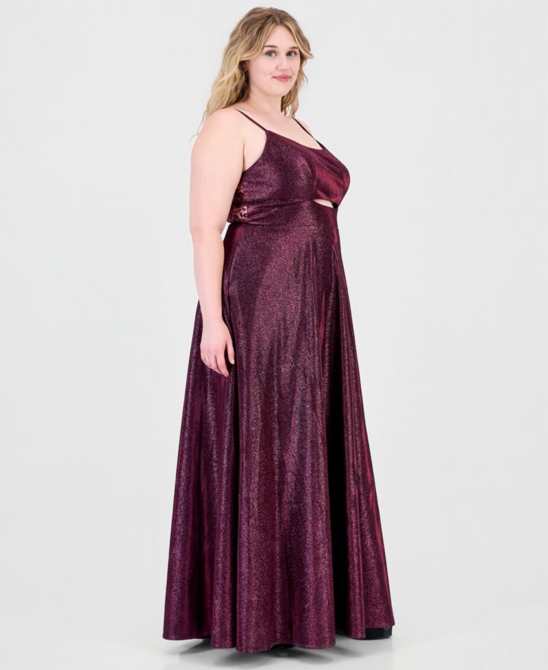 Trendy Plus Size Glitter Sleeveless Gown