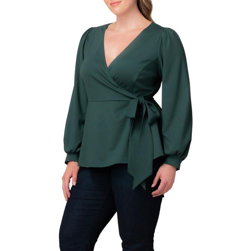 Plus Size Natasha Long Sleeve Wrap Top