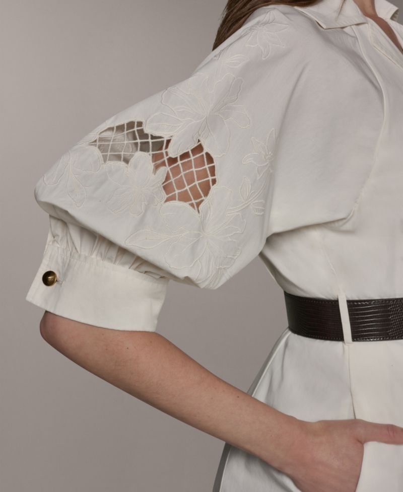 Women's Collared Belted Shirt-Dress