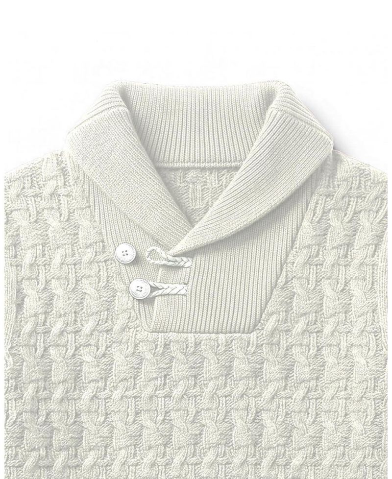 Little Boys (5-7)Organic Shawl Collar Cable Sweater with Elbow Patches
