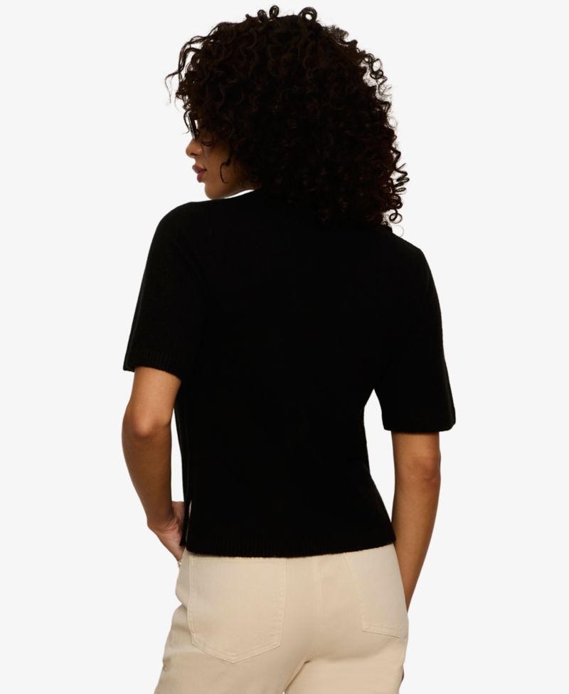 Petite Short-Sleeve Crewneck Sweater