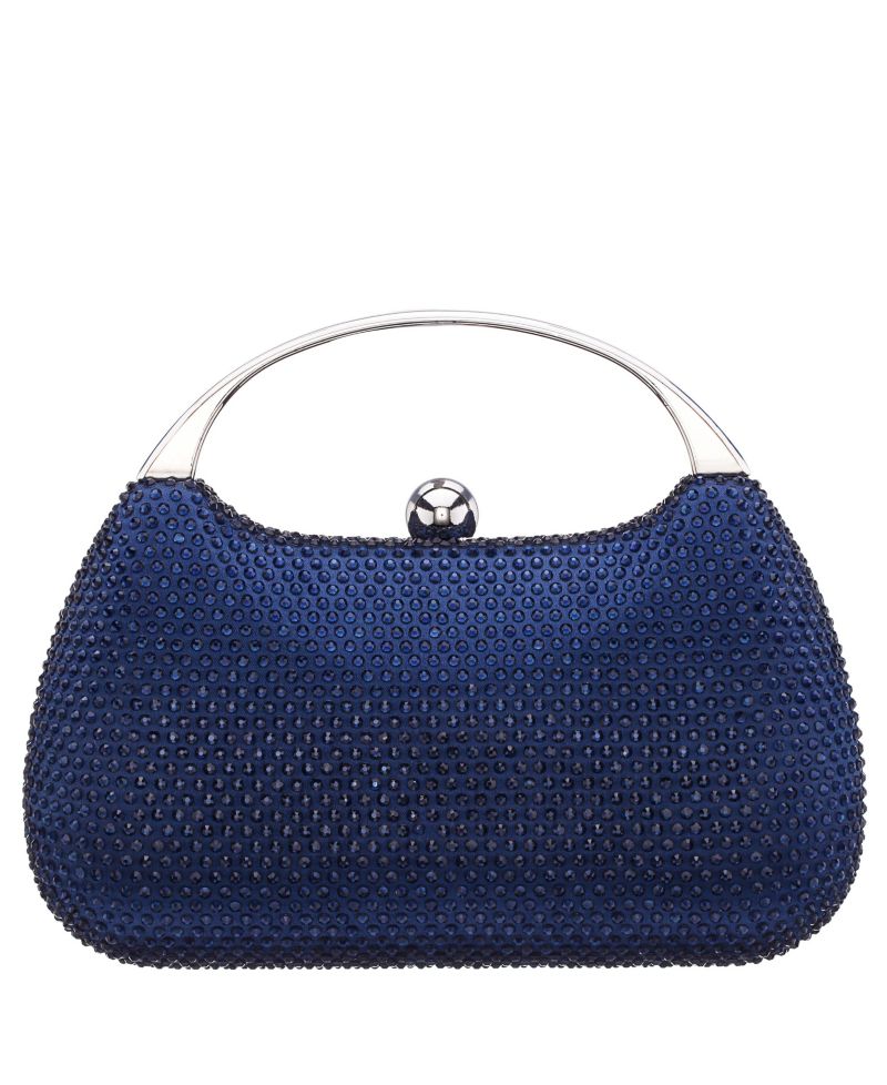 Crystal Minaudiere with Metal Handle