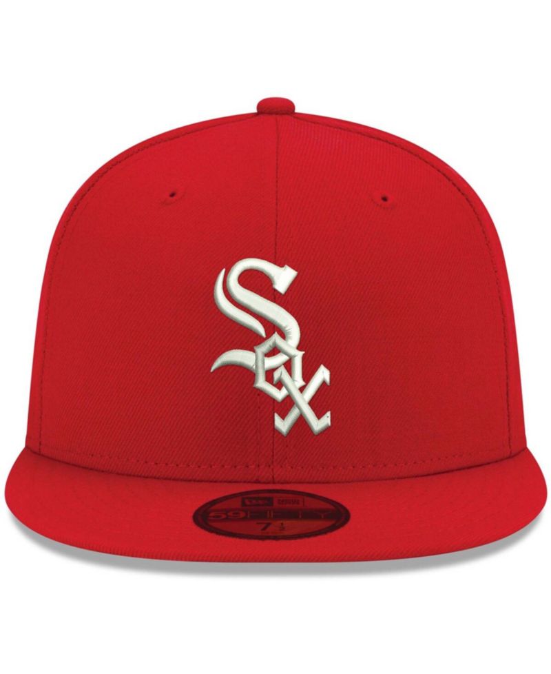 Men's Red Chicago White Sox Logo White 59FIFTY Fitted Hat