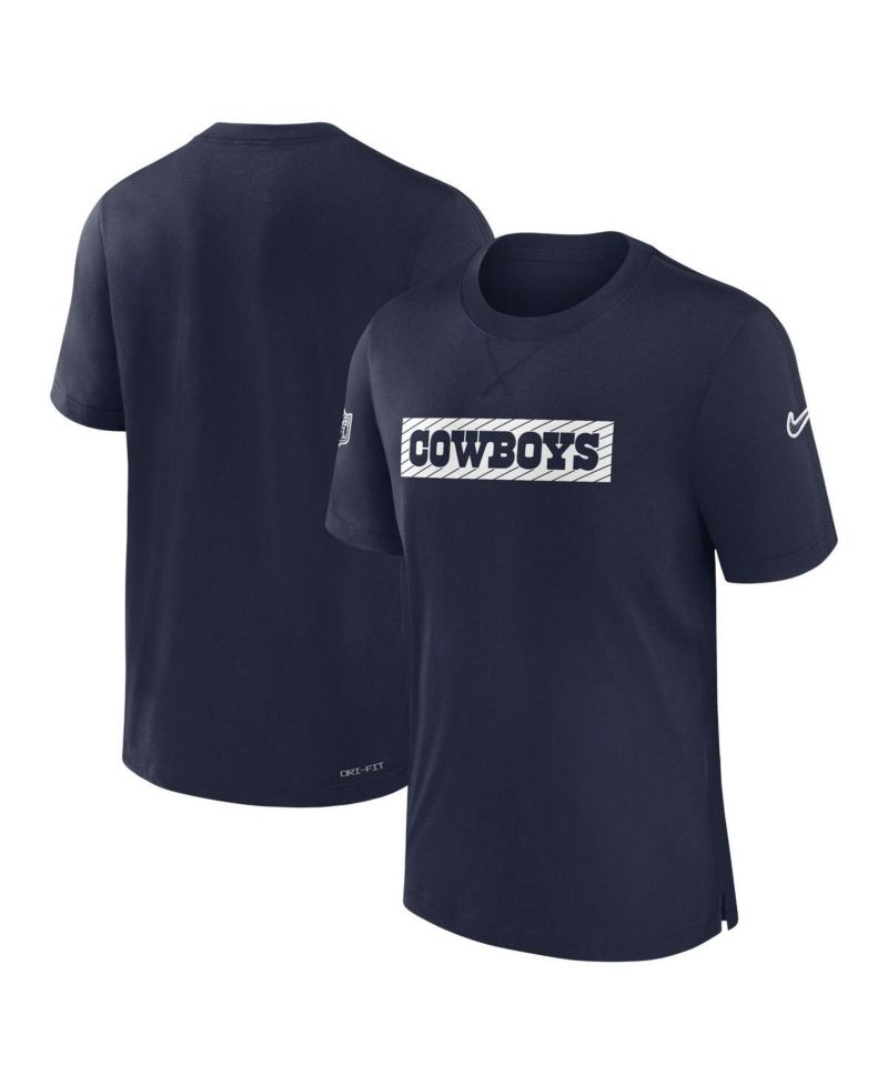Men's Navy Dallas Cowboys 2024/25 Sideline Player Tri-Blend Performance T-Shirt