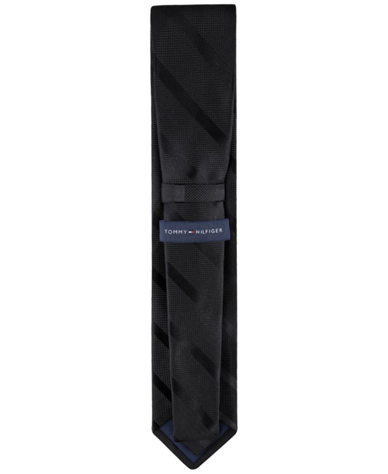 Men's Solid Textured Stripe Tie